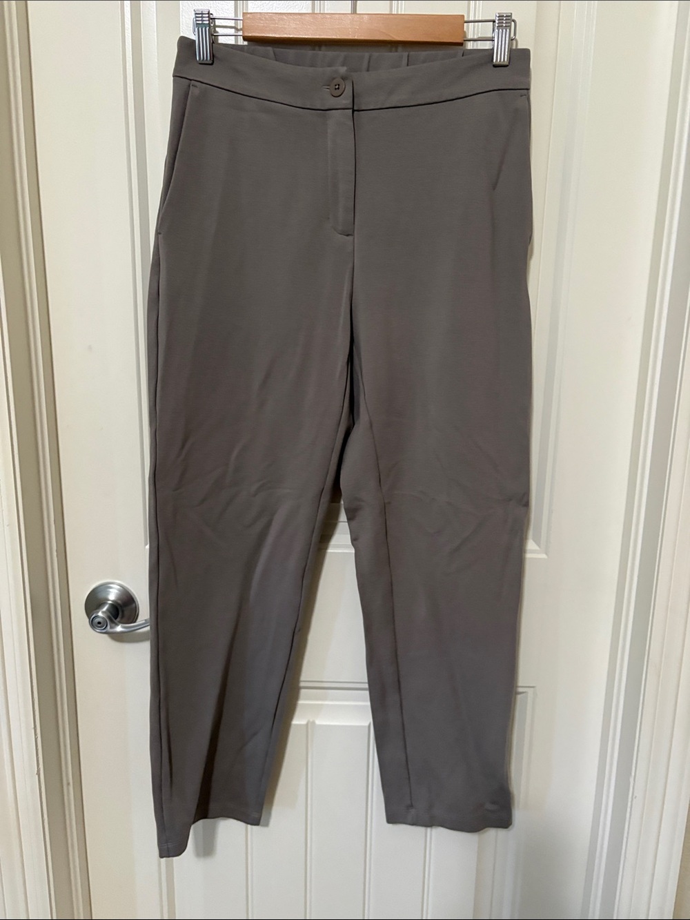Eileen Fisher gray Stretch Straight-Leg Pants